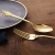 Import 304  reusable  plated gold spoon fork knife stainless steel flatware set from China