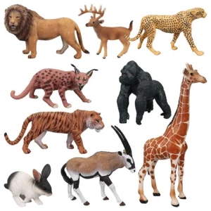 3rd set: PVC Simulation Solid Plastic Model Lion Giraffe Wild Animal Toys Animal Figurines Toys