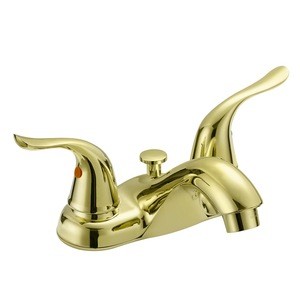 4 Double Handle Orante Basin Faucet, Curved, Upc 61-9 NSF Kitchen Faucet , With Pop-up and Chrome Finish