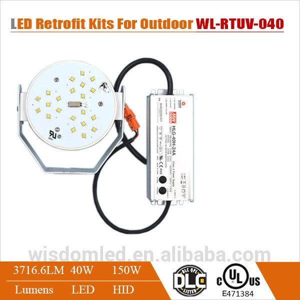 40 Watt Solar Powered LED Street Lights Retrofit Kits IP44 Photocell LED Garden Light