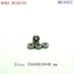 4*10*4mm MR104ZZ Thin Wall  Miniature Deep Groove Ball Bearing MR104ZZ for Elective Toy