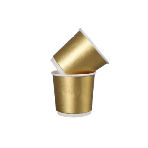 4oz Mini Paper Cup Unique Cheap Price Wholesale Golden Double Wall Custom Print Design Coffee Paper Cup