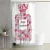 Import 4pcs brand name bathroom shower curtain customized logo shower curtain with 12 plastic shower curtain rings for bathroom from China