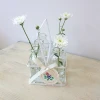 6.5" ,16.5cm paramid-shaped Cheap small glass vase for restaurant decoration