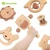 Import 6pc set Natural Untreated Wooden Teether Toy Montessori Small Wooden Baby Rattle toys educational For kids from China