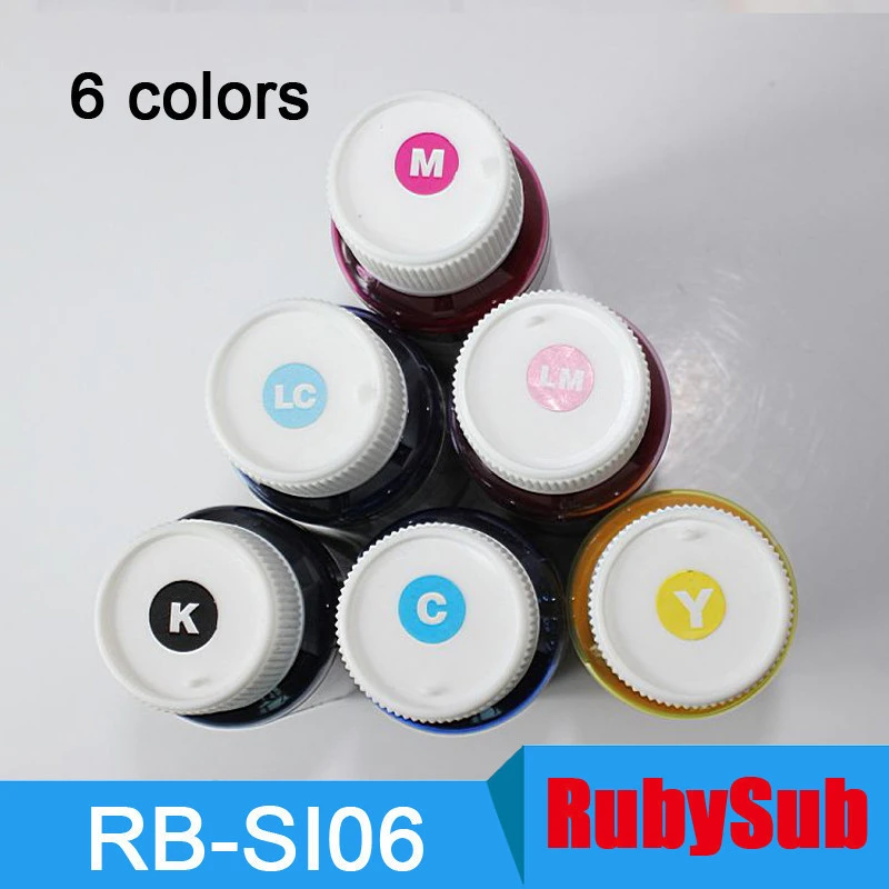 6x100ml Inks For Sublimation Printing Coated Mug/T Shirt/Glass/Rock/Puzzle/Phone case