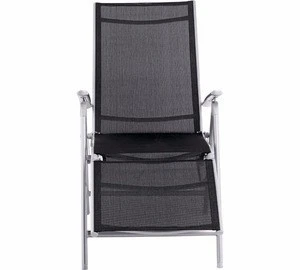 7 Position Adjustable Back Outdoor Furniture Foldable Rattan Garden Chairs With Foot Rest