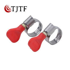 9mm bandwidth red or bule plastic hand tighten hose clamp