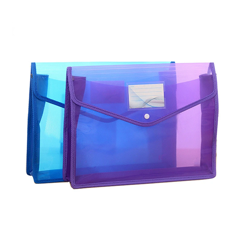 A4 clear plastic document file folder bag for document