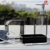 Acrylic elegant clear plastic Acrylic 4 piece bathroom accessories Sets for hotel and home