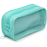 Adults and Teens Large Capacity Pencil Pouch PVC Sturdy Pen Organizer Pencil Case