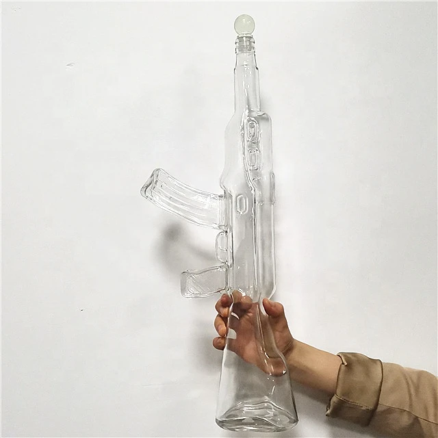 AK-47 gun shaped glass bottle recycled wine bottle glass vodka bottle
