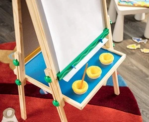 All-in-One Wooden Kid&#39;s Art Easel with Paper Roll and Accessories