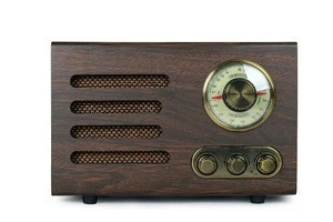 ALL-NEW Design Vintage Portable Bluetooth Speaker FM Radio Antique Shape Wooden Radio