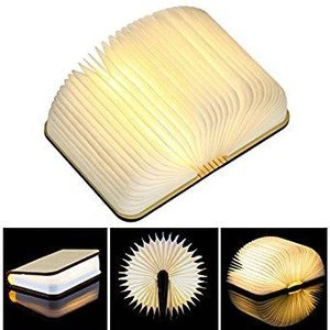 Amazon hot sale wooden folding book light