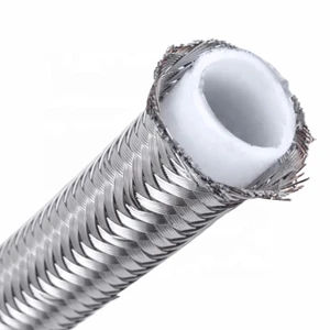 AN8 Corrosion Resistance PTFE Braided Tube  High Quality Stainless Steel Braided PTFE Hose 8AN
