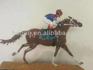 antique horse racing resin figurine