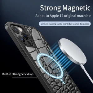 Applicable to the MagSafe magnetic shell is suitable for iPhone 12pro max mini cowhide mobile phone case is ultra-thin