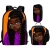 Import Art Black Girls Print School Bags Set Bookbags for Teenage Boys 3pcs/set Primary Backpack with Lunch Box Pencil Bags from China