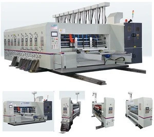 Automatic computerized corrugated carton printing, slotting and die cutting machine