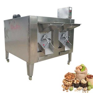 Automatic electric gas type peanut cocoa bean chickpea almond roasting machine with timer