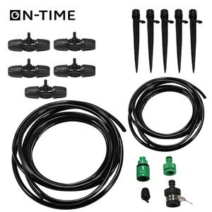 Automatic Plant Garden Watering Irrigation System Kit With Bubbler Drip Irrigation Adjustable Emitters Stake Water Dripper