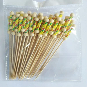 Bamboo Fruit Skewers Food Picks Party Decoration Sticks For Appetizers Drinks
