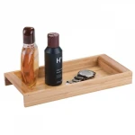 Bamboo Vanity Storage Tank Top Tray for Hand Towels, Toilet Paper Storage