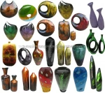Bamboo vases with lacquer cover for home and office decor,