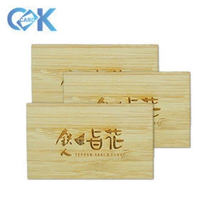 Bamboo/Walnut/Cheery wooden material business cards printing with laser cut craft.