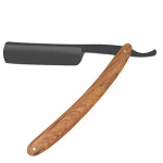 Barber Folding Straight Razor under private label replaceable Shaving Razor with Leather Pouch