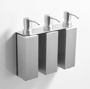 Bathroom 304 Stainless Steel Adhesive Liquid Soap Dispenser Hand Sanitizer Soap Dispenser Shower Gel Shampoo Bottle for Hotel