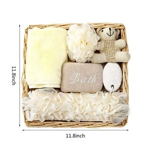 Beauty &amp; Personal Care Bathing Product Women Spa Kit Custom Shower Bath Spa Gift Set with Towel Pumice Stone Loofah Mesh Sponge