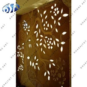 Beige Sandstone Home Interior Large Wall Jali Decor