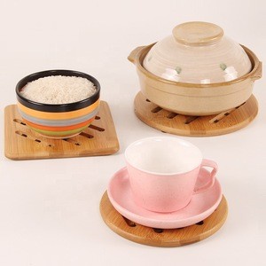 Best Selling Environmentally Friendly Anti-Scalding Non-Slip Bamboo Large Table Coaster Bow Cup Tea Mat Pad