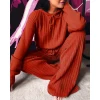 Best Selling Women Solid Elastic Knitted Hoodie Two-piece Pants Casual Suit