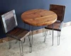 Bistro wood and iron cafe table and two chair set