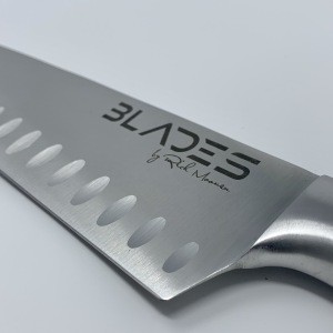 BLADES by Moonen 8&quot; Stainless Steel Granton Edge Chef Kitchen Knife- Wholesale Pricing- Landed in USA- Ready to Ship