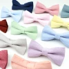 Brand New Lovely Solid Colorful Men Fashion Casual Bow Tie 100% Cotton Butterfly Cravat For Party Wedding Accessories Gift