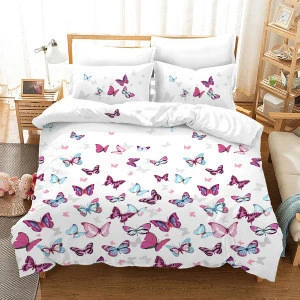 Butterfly 3D digital printing bed sheet bedding set duvet cover adult bedding 2020 new hot sale factory direct sales