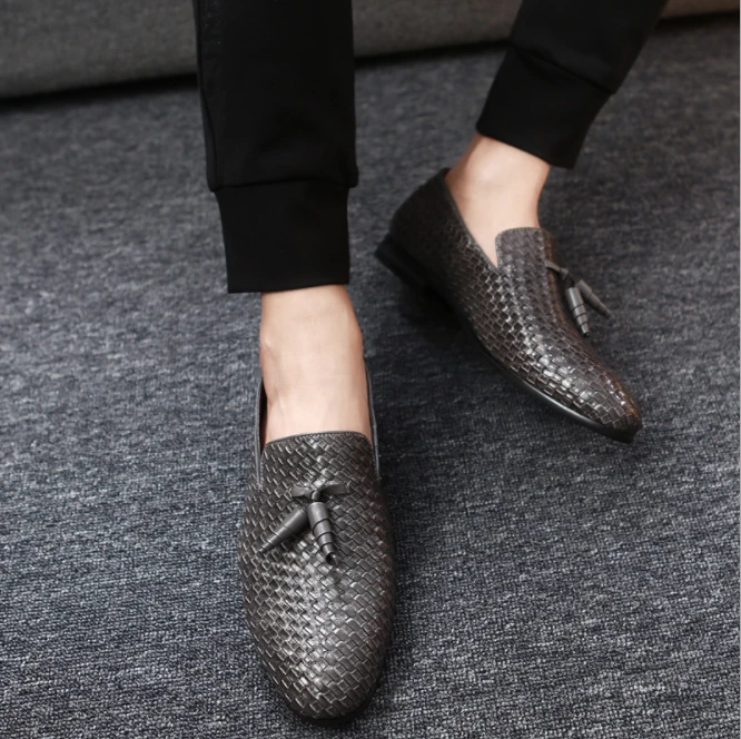 c10479a new arrival casual men slip on flat pu leather shoes