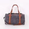 CHANGRONG Custom mens waterproof waxed Canvas Travel duffle bag leather