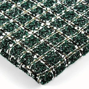 channel style tweed fabric woven suit women polyester fabric woven fancy fabric with good price