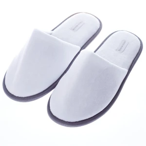 Cheap Disposable Women Bathroom Hotel Terry Cotton White Slippers