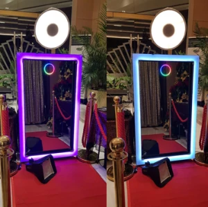 cheap smart Touch Screen Photo Booth For Sale 65 inch Magic Mirror Photo booth for christmas