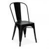 Cheap stackable cafe bistro metal iron restaurant vintage design industrial metal dining chair