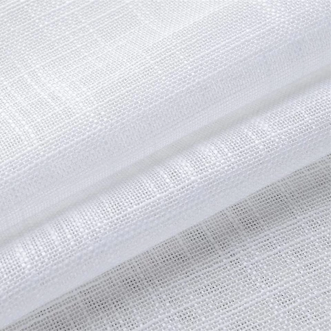 Cheapest Linen Look Voile Sheer Fabric Curtain for Living Room