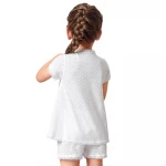 child Clothes Wholesale Custom Print Pattern Organic Cotton child Girls Short Sleeve Suit