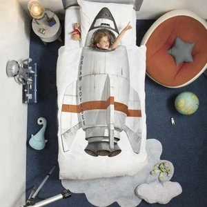 Children future dream astronaut rocket athlete firemen princess king animal mermaid luxury 3d baby kids bedding set 100% cotton