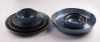 China Supply Modern Dinnerware Round Blue Brown Bead Plate Dish Party Glass Plates